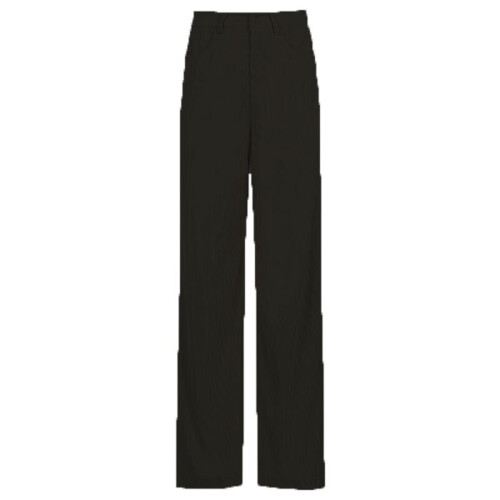 (Black, L) Women's high-waisted wide-leg casual corduroy pants