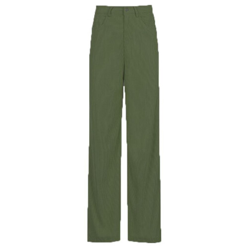 (Green, S) Women's high-waisted wide-leg casual corduroy pants