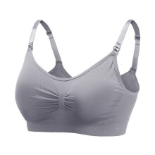 (Gray, L) Seamless gather underwear maternity nursing bra