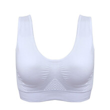 (White, 2XL) Women's Breathable Sports Bra Hollow Top Yoga Gym