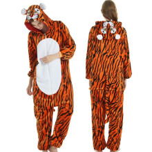 (Brown Tiger, L) Unisex adult animal one-piece leisure wear pajamas