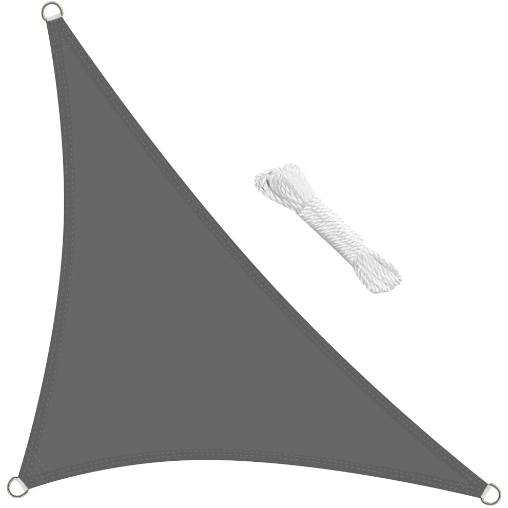 swift Waterproof Sun Shade Sail 3x3x4.25m Right Triangle, Grey