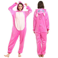 (Pink Stitch, L) Adult unisex animal loose one-piece sleepwear outfit