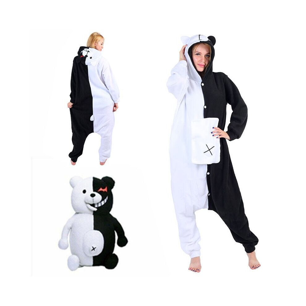 (Jumpsuit, L) Danganronpa Monokuma Cosplay Unisex One-piece Pajamas