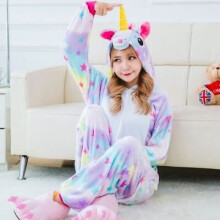 (Star Unicorn, M) Unisex adult one-piece pajamas unicorn animal pajamas