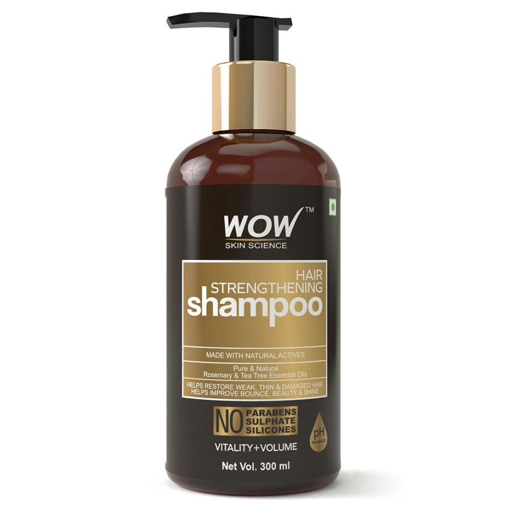 WOW Skin Science Hair Strengthening Shampoo - No Parabens, Sulphate & Silicones - 300ml