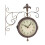 Smart Garden Products York Station Wall Clock & Thermometer Double Sided Wall Bracket Bronze 2