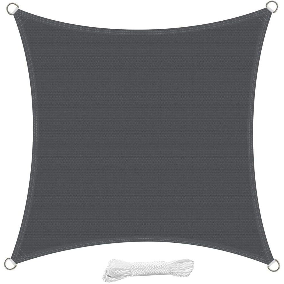 swift Sun Shade Sail 2x2 Meter Square HDPE Breathable, Anthracite