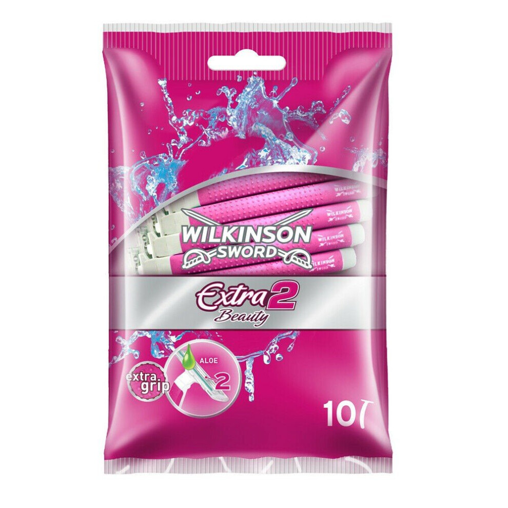 WILKINSON SWORD EXTRA 2 BEAUTY DISPOSABLE RAZORS - 10 PACK