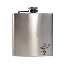 6oz stainless steel stag head hip flask