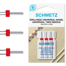 Schmetz Twin Machine Needle-Size 1.6/70 (1), 2.0/80 (1), 3.0/90 (1)