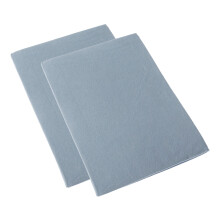 (70 x 140 cm, Blue) Brushed Cotton Fitted Cot Sheet, Set of Two