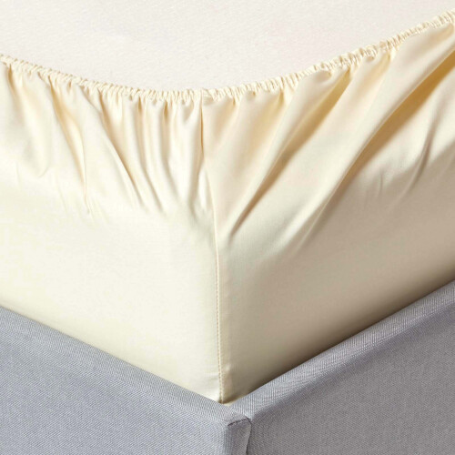 Homescapes (Super-King, Cream) 1000 Thread Count Egyptian Cotton Extra Deep Fitted Sheet (18") with Fully Elasticated Skirt 1