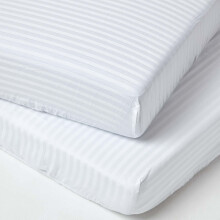 (70 x 140 cm, White) Cot Fitted Sheets Pack Egyptian Cotton with Fully Elasticated Skirt 330 Thread Count