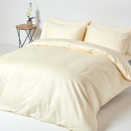 Homescapes (Super-King, Cream) 1000 Thread Count Egyptian Cotton Extra Deep Fitted Sheet (18") with Fully Elasticated Skirt 2