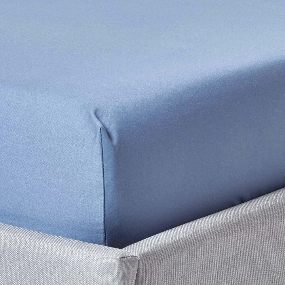 Homescapes (Super-King, Blue) 1000 Thread Count Egyptian Cotton Extra Deep Fitted Sheet (18") With Fully Elasticated Skirt