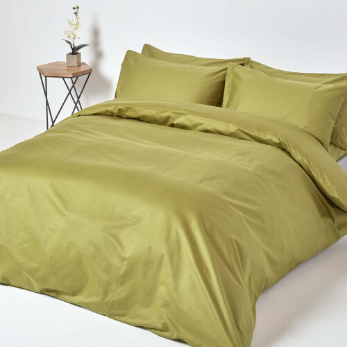 Homescapes (King, Green) 1000 Thread Count Egyptian Cotton Extra Deep Fitted Sheet (18") with Fully Elasticated Skirt 2