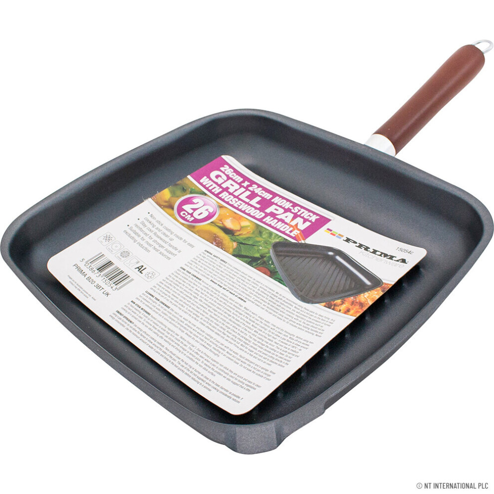 26CM GRILL PAN NON STICK COATING COOKING FRYING KITCHEN STEAK FISH FRY