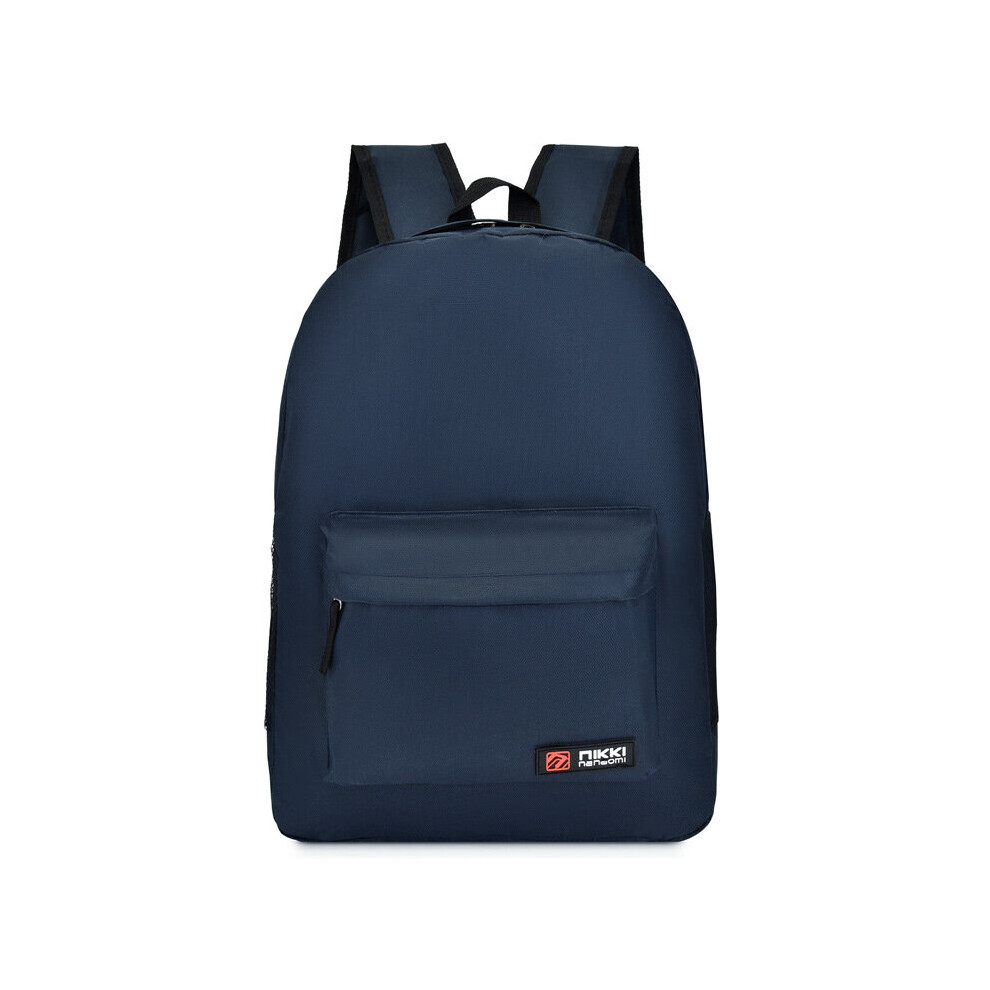(Navy) Basic Classic School Bag Backpack 17.3 Inch Bookbag Casual Daypack-image-OPC-P8977W5-NEW