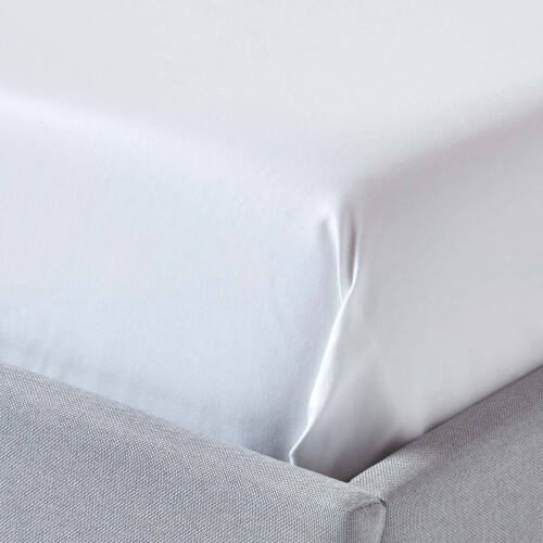 Homescapes (Double, White) 1000 Thread Count Egyptian Cotton Extra Deep Fitted Sheet (18") with Fully Elasticated Skirt 2