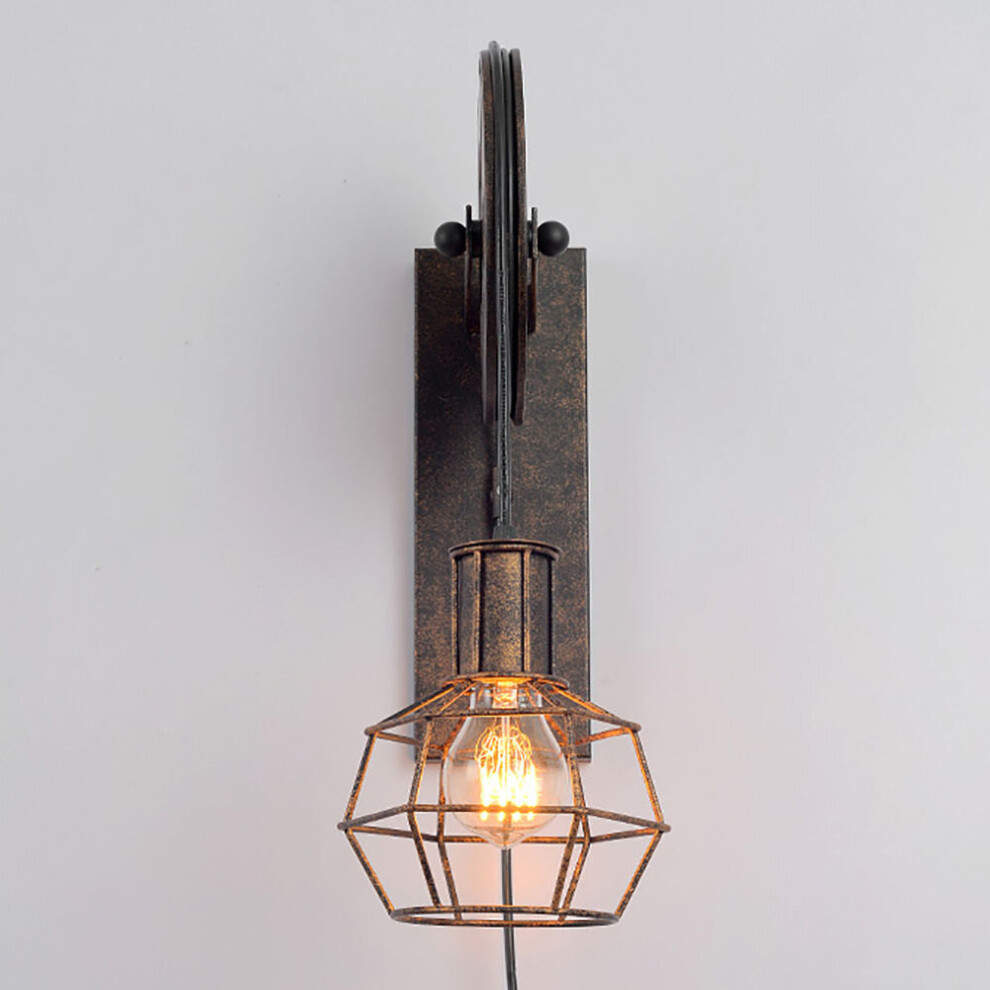 Creative Retro Wall Lamp Pulley Wall Light Rust Industrial Vintage E27 Bulb Wall Lamp Antique Wall Light