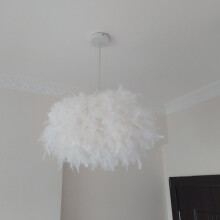 Creative Romantic Hanging Lamp 45CM Pure White Feather Pendant Light Modern Chandelier Nordic Hanging Light E27