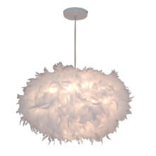 Pure White Feather Pendant Light Nordic Hanging Light Modern Creative Chandelier E27 Ø45CM Romantic Hanging Lamp