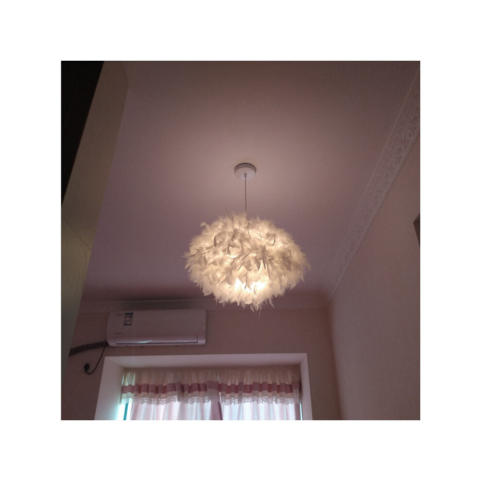 Stoex Pure Feather Pendant Nordic Hanging Modern Chandelier Ø45cm Creative Romantic Hanging Lamp E27 White/Light
