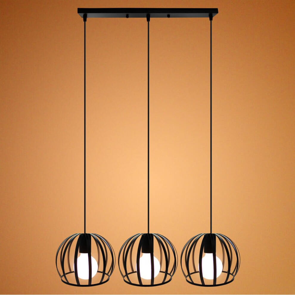 Vintage Antique Ceiling Light Retro Chandelier Industrial Pendant Light Creative Hanging Light Metal Iron Pendant Lamp Easy Installation - Black E27-image-OPC-P89795M-NEW