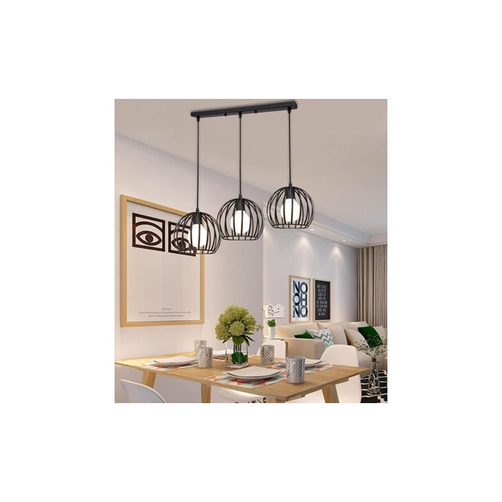 Creative Industrial Pendant Light Vintage Antique Hanging Light Easy Installation Pendant Lamp Metal Iron Ceiling Light Retro Chandelier - Black E27-image-OPC-P89796Z-NEW