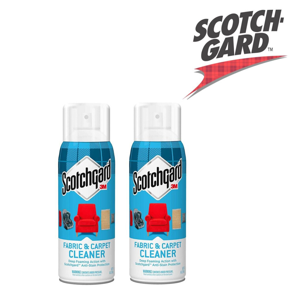 2 x Scotchgard Fabric Carpet Cleaner 14oz Deep Foaming Action Anti-StainD