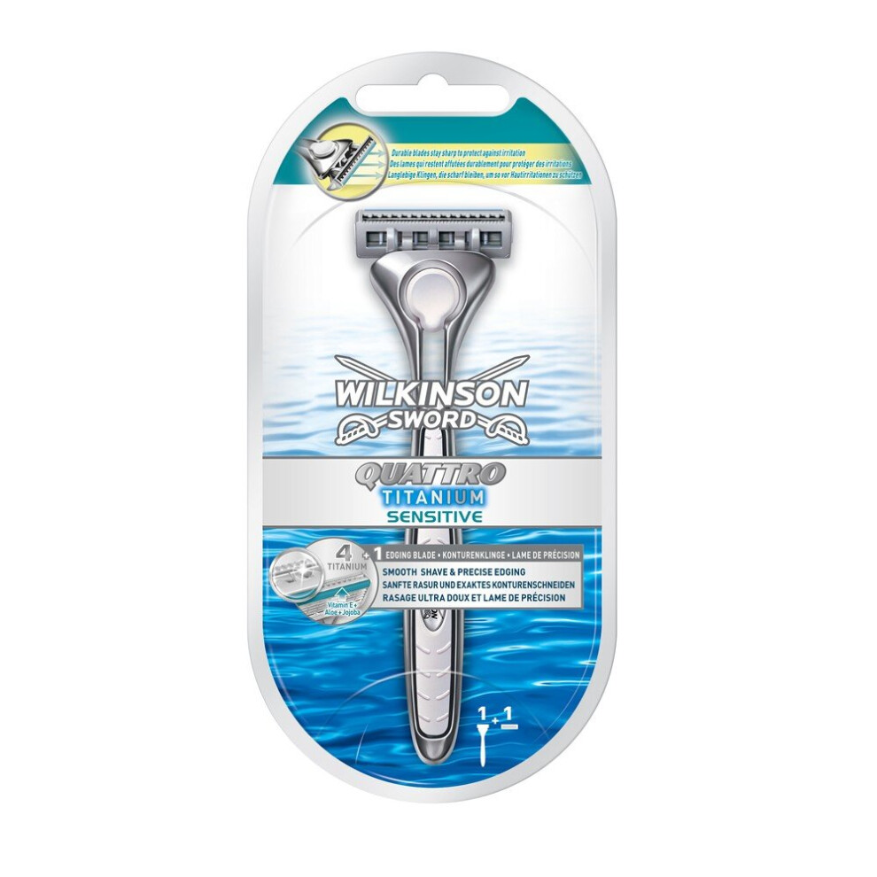 WILKINSON SWORD QUATTRO TITANIUM SENSITIVE RAZOR-image-OPC-P897FVK-NEW