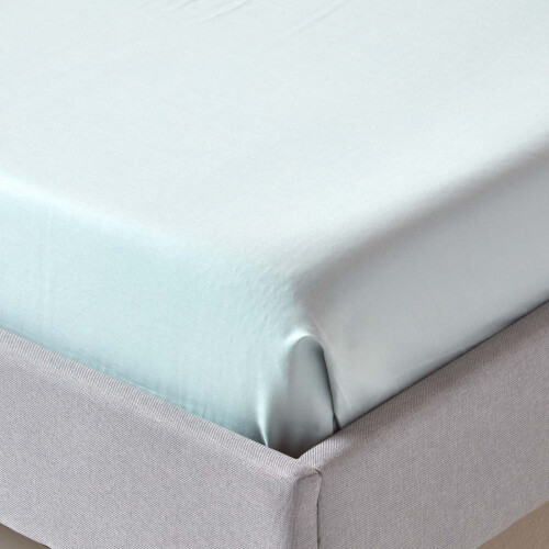 Homescapes (Super-King, Duck Egg Blue) Organic Cotton Flat Sheet 400 Thread Count Equivalent Bed Sheet 2