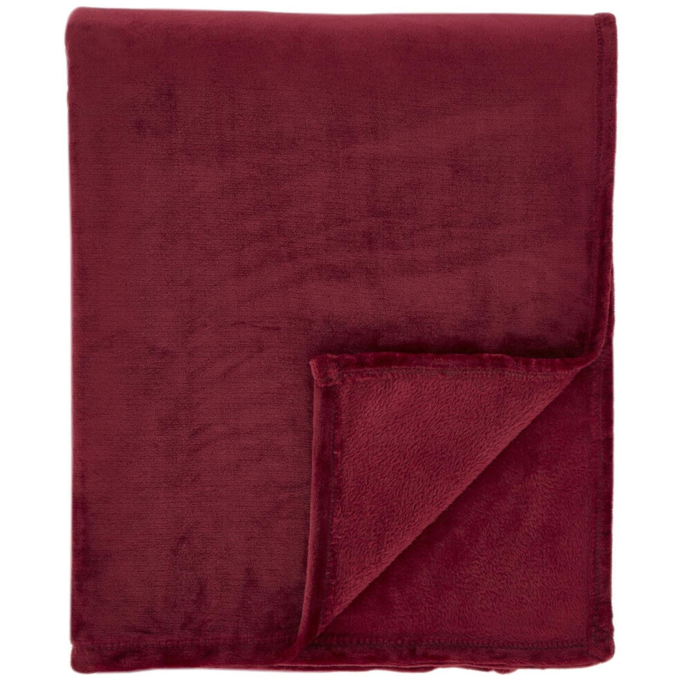 Raschel Velvet XL Throw 200cm x 240cm Red