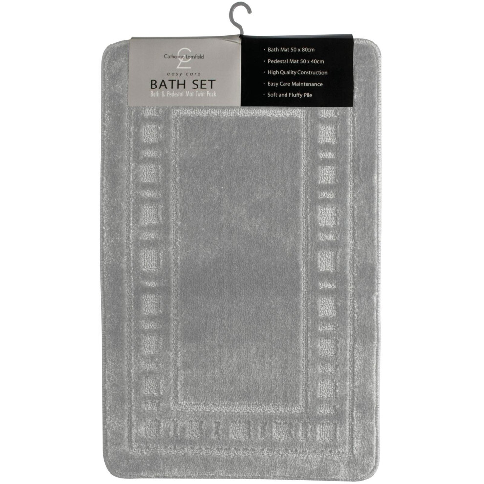 Catherine Lansfield 2 Piece Bath Sets Armoni Grey Bath Set