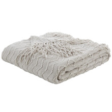 Chevron Knit Throw 125cm x 150cm Silver
