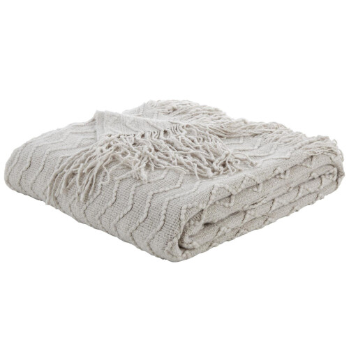 Catherine Lansfield Chevron Knit Throw 125cm x 150cm Silver