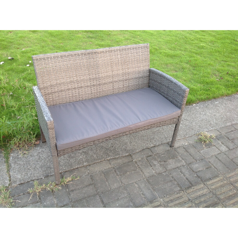 2 Seater Rattan Sofa Patio Outdoor Garden Furniture With Cushion