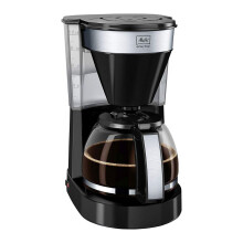 Melitta Filter Coffee Machine with Glass Jug, Easy Top II Model, 1023-04, Black/Brushed Steel, 6762889 Black/Brushed Steel Easy Top II Single