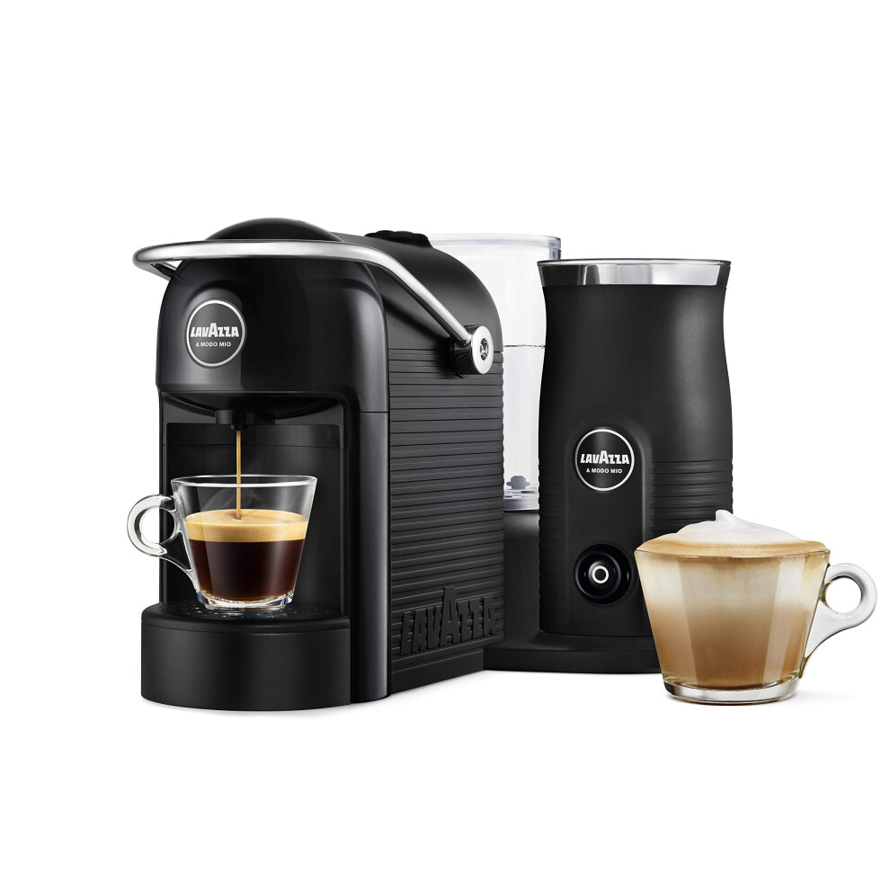 Lavazza A Modo Mio Jolie & Milk Coffee Machine, with Milk Frother, Black Black ECO CAPS Design