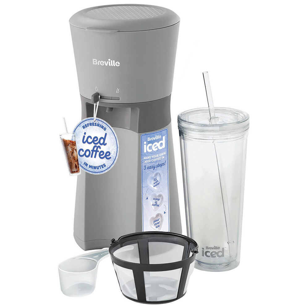 Iced Coffee Maker | Plus Coffee Cup with Straw | Ready in Under 4 Minutes | Grey [VCF155]