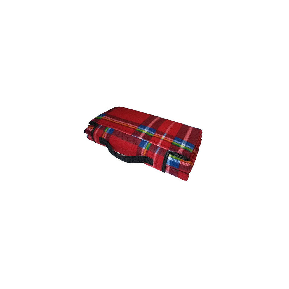 Aurahome Red Plaid Roll Up Picnic Blanket