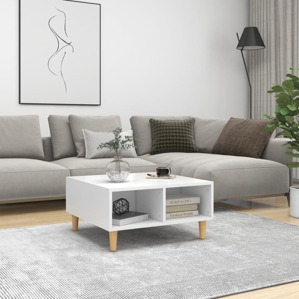 Vidaxl Coffee Table White Engineered Wood Couch Side Table Indoor Furniture