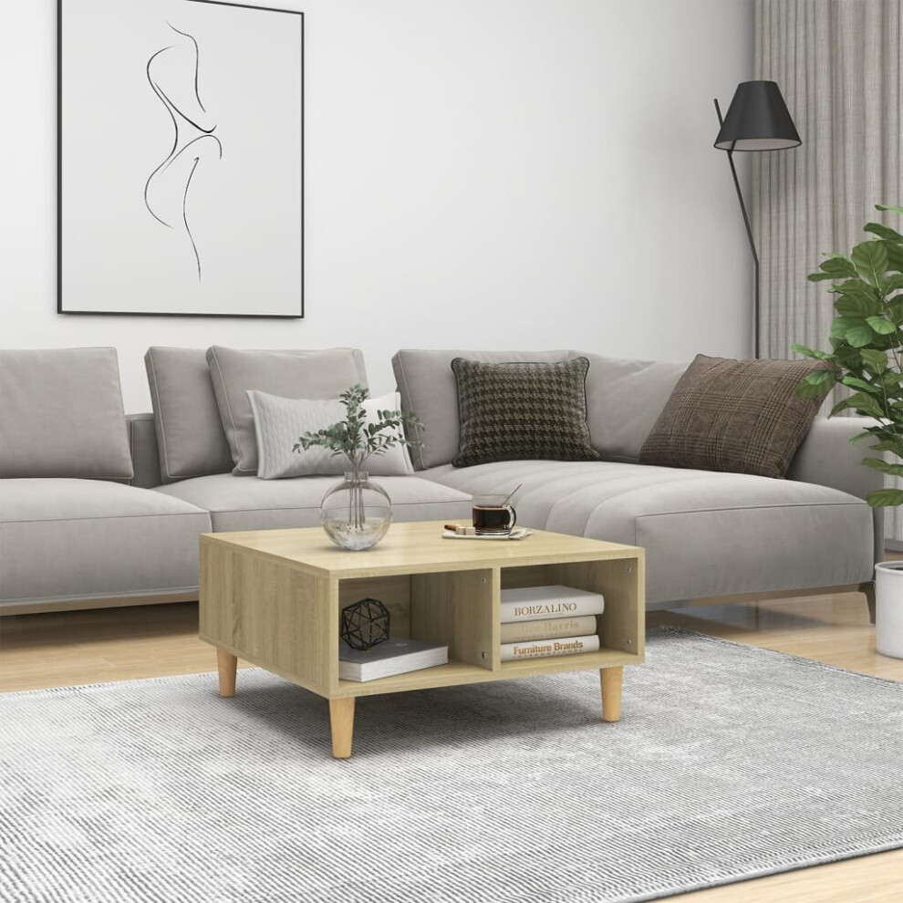 Vidaxl Coffee Table Sonoma Oak Engineered Wood Couch Table Indoor Furniture