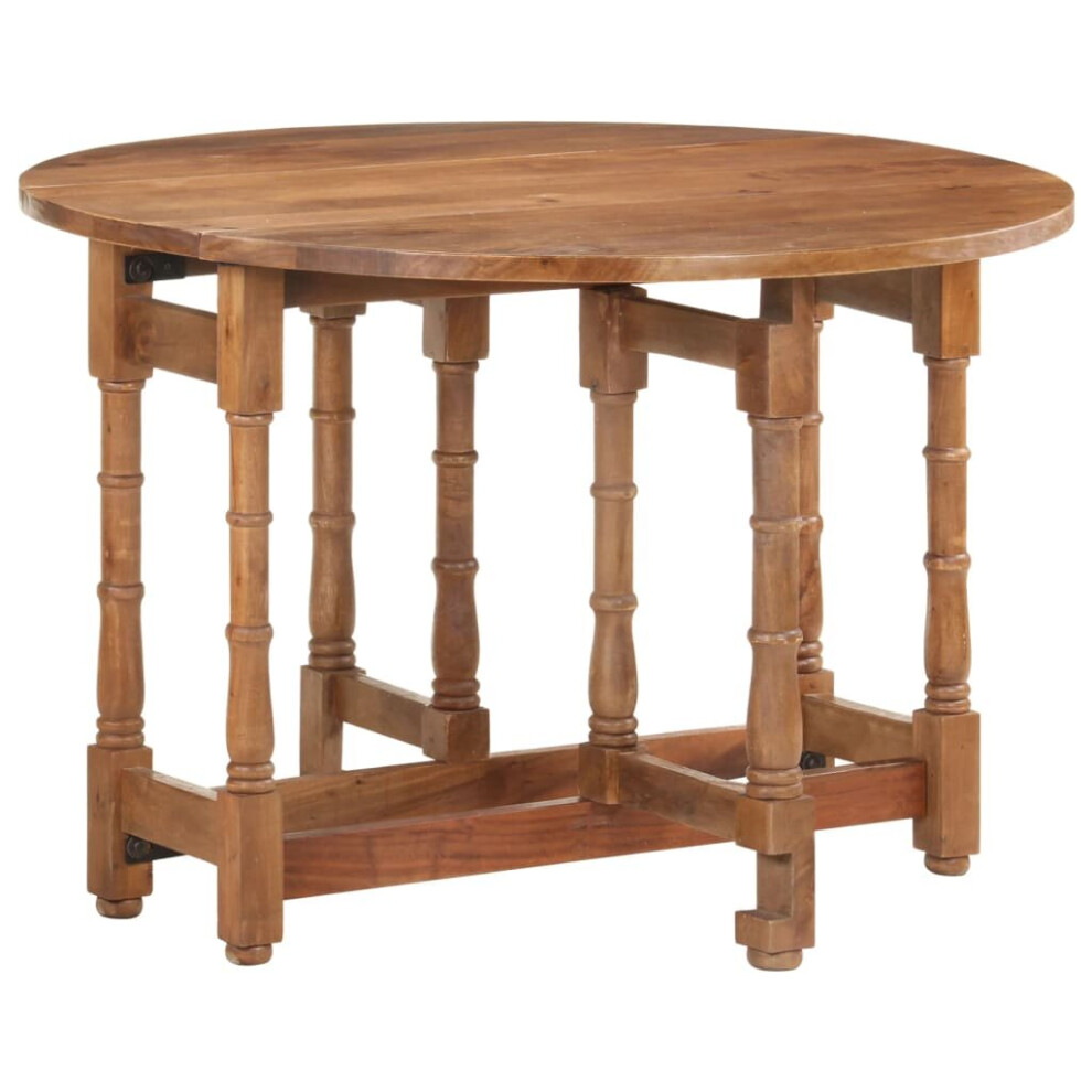 vidaXL Solid Mango Wood Dining Table Round Wooden Furniture Kitchen Table