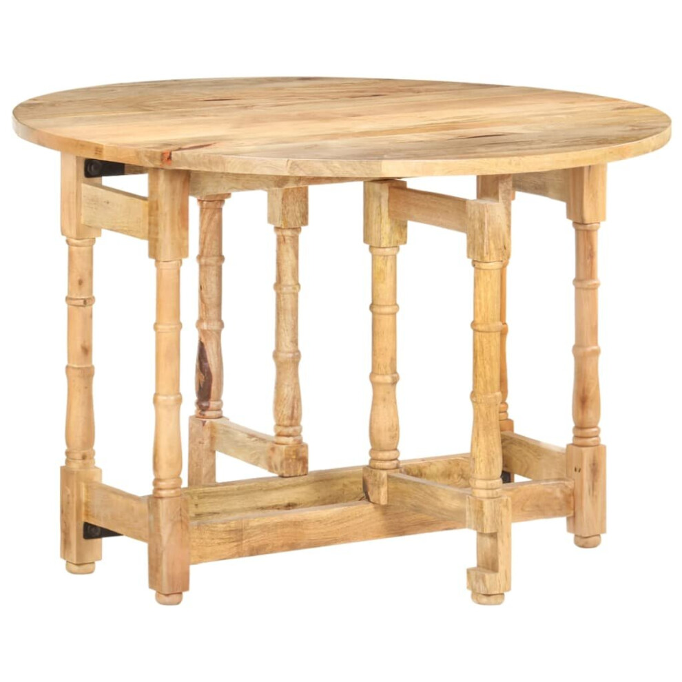 vidaXL Solid Mango Wood Dining Table Round Wooden Furniture Kitchen Table