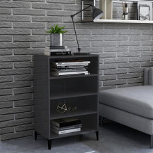 vidaXL Sideboard High Gloss Grey Engineered Wood Furniture Storage Cabinet