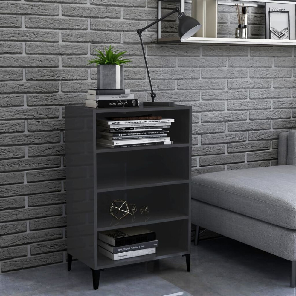 Vidaxl Sideboard High Gloss Grey Engineered Wood Furniture Storage Cabinet