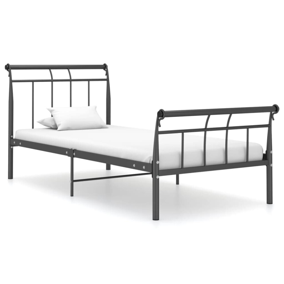 vidaXL Bed Frame Black Metal 90x200 cm Bedroom Furniture Bed Base Bedstead