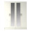 RD Furniture Ready assembled Classic 4 Door Double Mirrored Wardrobe White 1